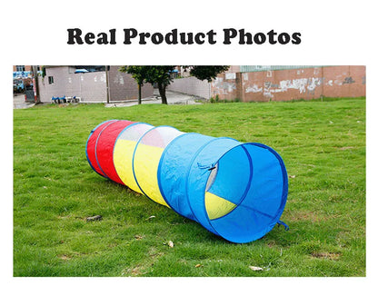 Portable Children's Tent Crawling Tunnel Kids Little House Play House Tipi Tent Indoor Toy Tube Baby Crawling Games Rainbow Tent
