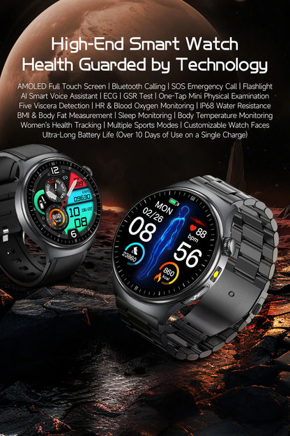 2026 New upgrade Health Check Smart Watch ECG Blood Lipid Uric Acid Body Fat BP Sport Waterproof HD Call Smart Watch Man Women