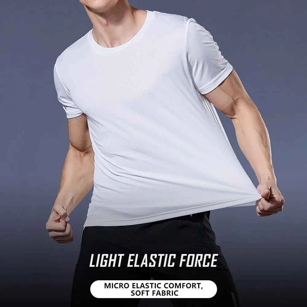 Men's Quick Dry Short Sleeve Gym Tee Moisture Wicking Round Neck Lightweight