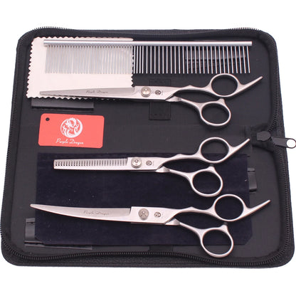 Dog Grooming Scissors Purple Dragon 6" 7" Stainless Pet Beauty Scissors Cutting Scissors Thinning Shears Curved Scissors Z3001