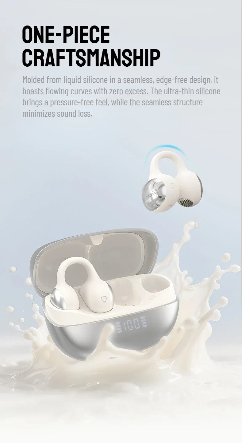 Clip On Wireless Earphones With Noise Reduction And Intelligent Positioning For Comfortable And Stable Communication