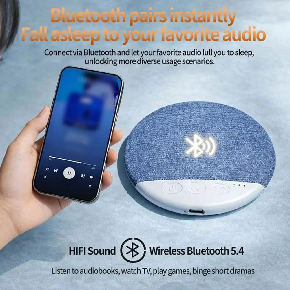 Sleep Aid Pillow Speaker Bluetooth 5.4 Wireless Mini White Noise Speaker Adjustable Timers,Long-Lasting Battery for Deep Sleep
