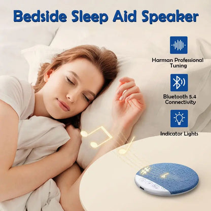 Sleep Aid Pillow Speaker Bluetooth 5.4 Wireless Mini White Noise Speaker Adjustable Timers,Long-Lasting Battery for Deep Sleep