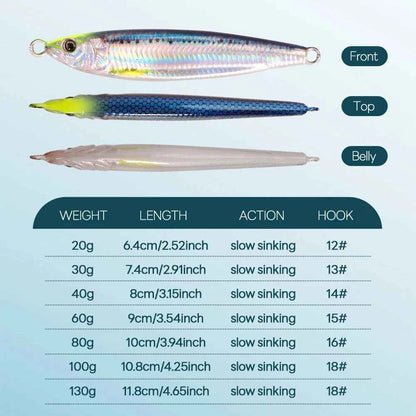 Tolu 2024 3D Printed Fast Sinking Metal Jig Lure Saltwater Shore Casting 20g 80g