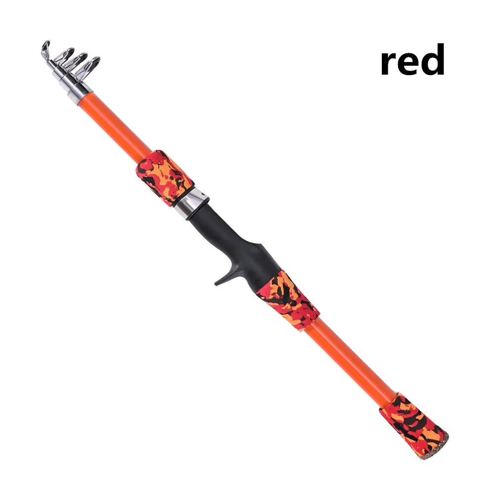 Portable Telescopic Camouflage Children Fishing Rod With Rotating Adjustment
