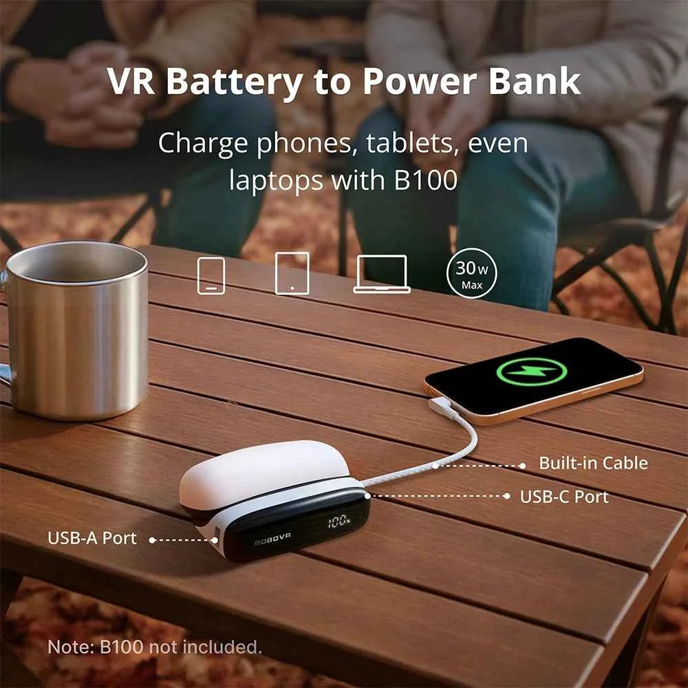 BOBOVR PD100 Combo 10000mAh Portable Power Bank 30W PD Laptop Charger Compatible with MacBook Pro/Air For iPhone 17/16/15