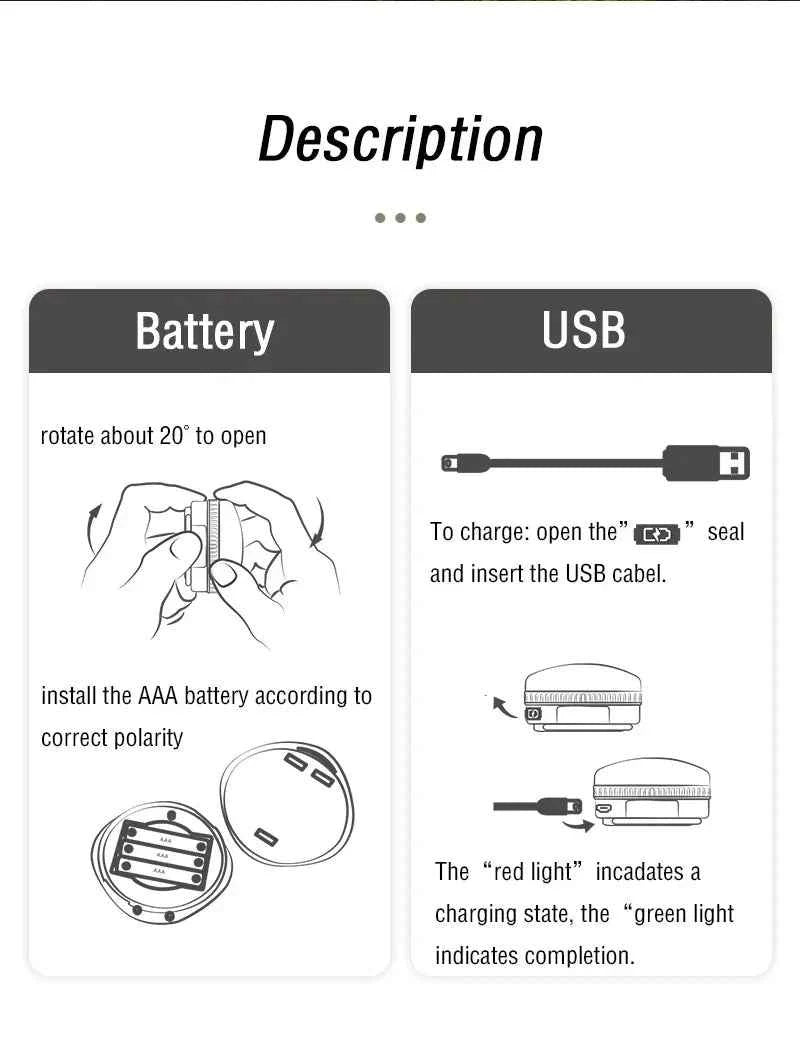 Naturehike 2025 Running Sports USB Lamp Ultralight Waterproof Tent Hanging Light Multiple Modes Battery Hanging Magnet Light