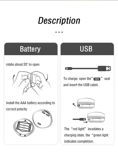 Naturehike 2025 Running Sports USB Lamp Ultralight Waterproof Tent Hanging Light Multiple Modes Battery Hanging Magnet Light