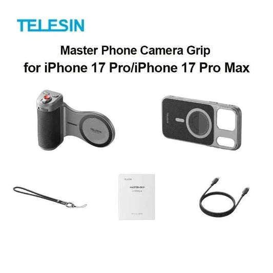 TELESIN for iPhone 17 Pro Max/ iPhone 17 Pro Phone Camera Grip Kit , with Remote Shutter Handheld Mount with Wireless Charging
