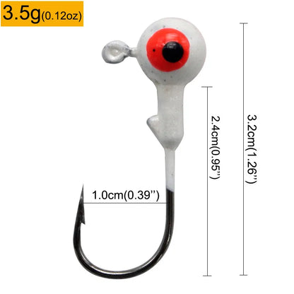 Colorful Jig Head Hooks For Soft Worm Lures 1g 1.8g 3.5g 5g 7g 5pcs Bag