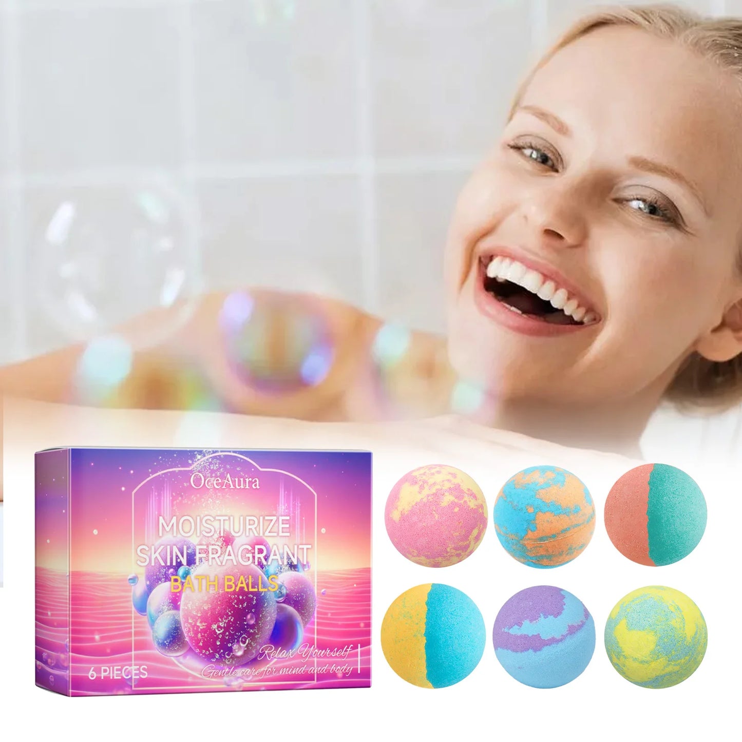 Bath Bomb Set For Children And Adults Relaxing Fragrant Stress Relief Spa Bath