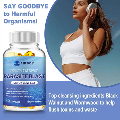 Parasite Blast Cranberry Garlic Extract Black Walnut Hull Wormwood 120 Capsules