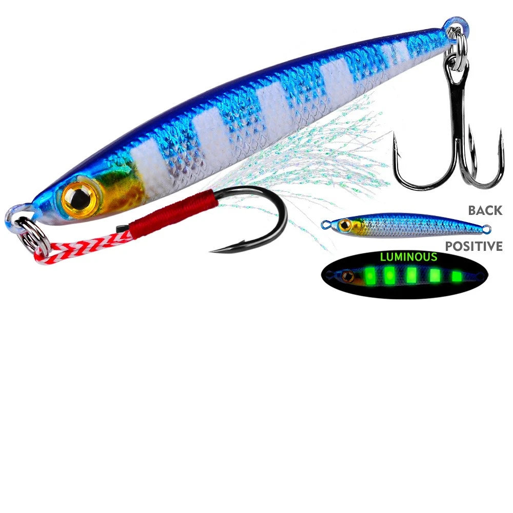 Metal Cast Jig Spoon Lure 10 20 30 50g For Shore Casting Sea Bass