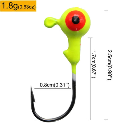 Colorful Jig Head Hooks For Soft Worm Lures 1g 1.8g 3.5g 5g 7g 5pcs Bag