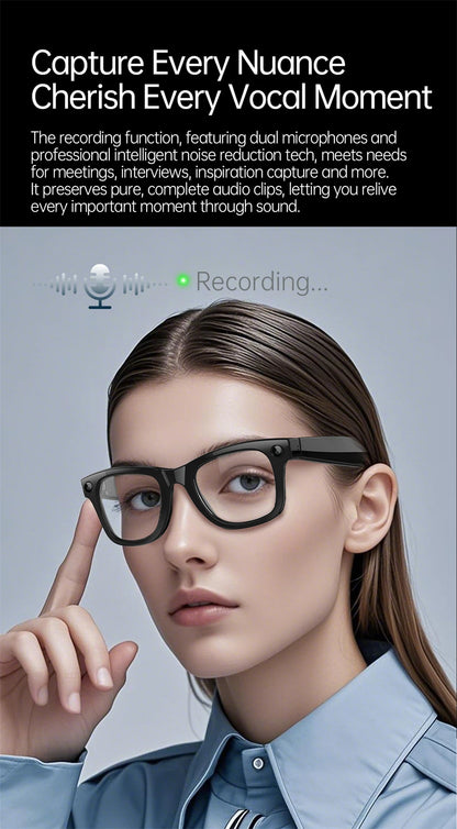 New AI 5MP Camera Smart Glasses 290mAh Waterproof Voice Call Music Bluetooth Smart Sunglasses Video Record Translation Glasees