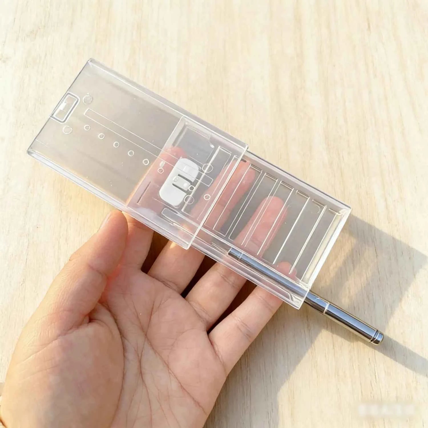Acrylic Smoking Storage Box With Slide Lid Aluminum Straw Portable Tobacco Case