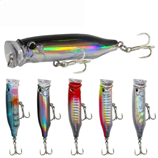 7cm Popper Lure 9.4G Topwater Plastic Swimbait For Perch Fishing Tackle