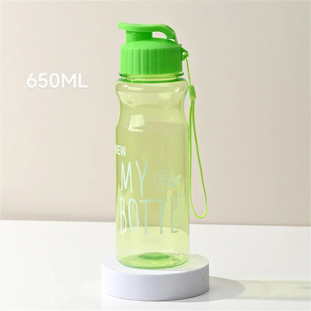 650ml Water Bottle Outdoor Color Transparent Cold Water Cup Large Capacity Gift Plastic Sports Kettle Portable And Compact