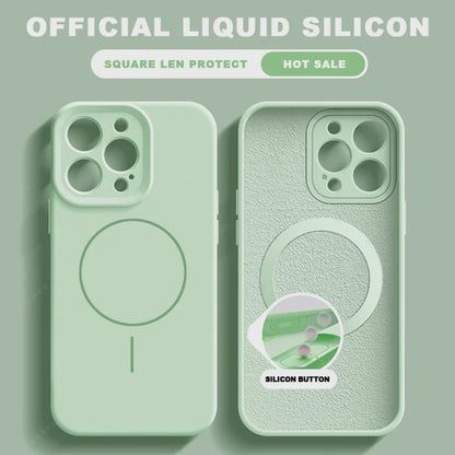 Luxury Liquid Silicone Magnetic Phone Case For iPhone 15 14 16 Plus 16E 11 12 13 16 Pro Max SE4 Magsafe Charge Protector Cover