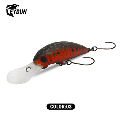 LeyDun Floating Minnow Lures 40mm 2.8g Shallow Diving Crankbait