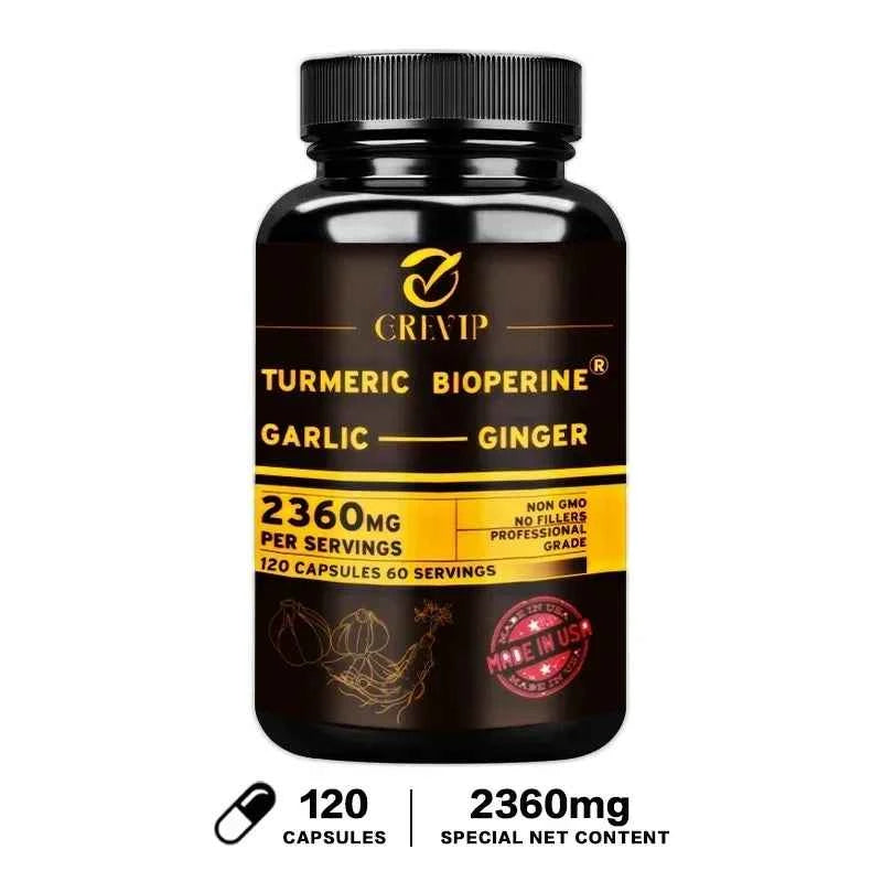 Turmeric Ginger With Garlic Curcumin Black Pepper For Joints Immune Support