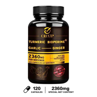 Turmeric Ginger With Garlic Curcumin Black Pepper For Joints Immune Support