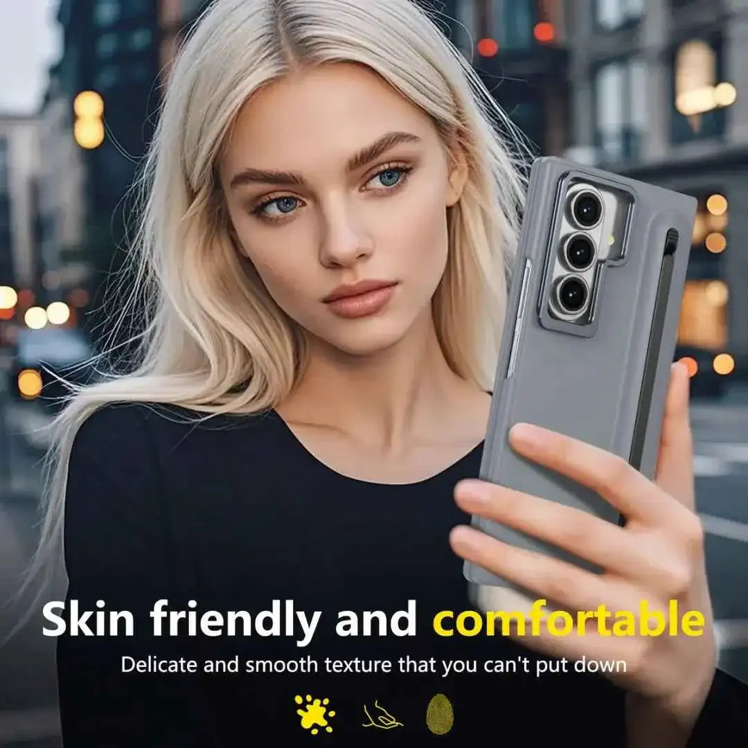 Phone case with S Pen for Galaxy Fold6 Fold5 Built in Screen Protector Phone Cover with Foldable Kickstand Fold4 Fold3  Cover