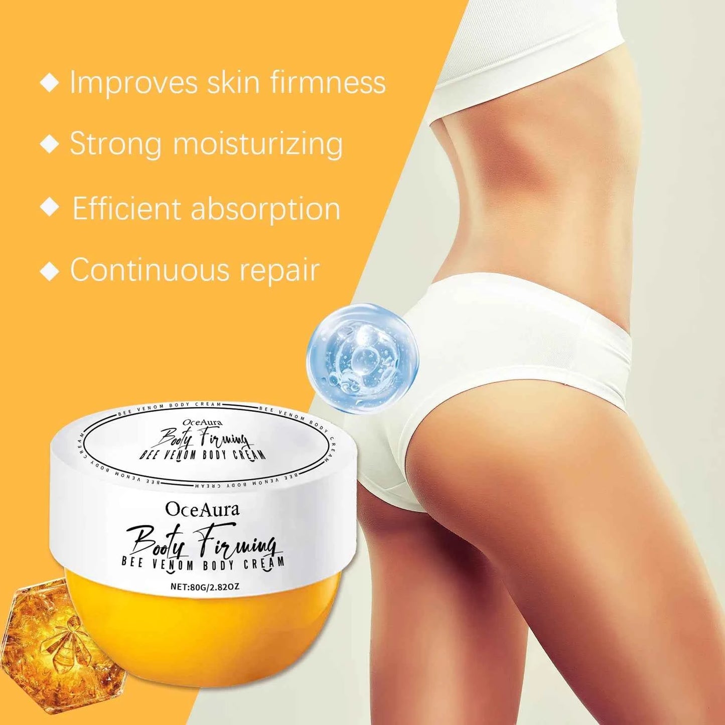 OceAura Buttock Lift Firming Cream With Hyaluronic Acid And Bee Venom