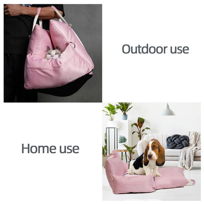 Winter Waterproof Luxury Dog Car Seat Pet Beds Comfortable Puppy Dog Bed Soft Travel Pet Car Seat with Safety Buckle