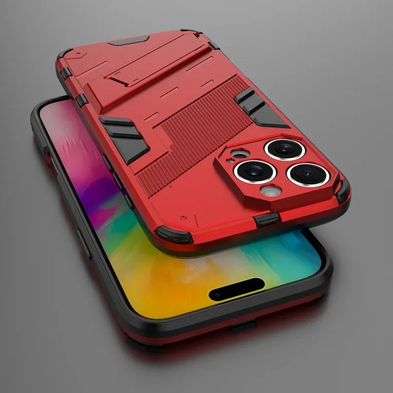 Armor Shockproof Protective Magnetic Holder Case For iPhone 16 Pro Max 15 14 12 13 11 Pro Max 15 14 16 Plus 13 12 Mini Cover