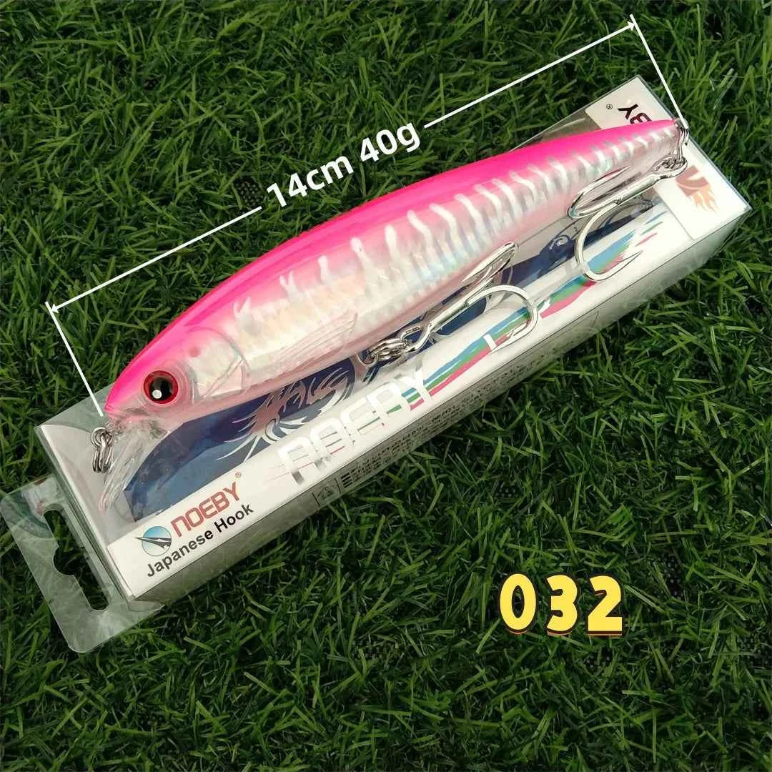 Noeby 1pc 14cm 40g Floating Minnow Lure for Sea Fishing 0 to 2.5m