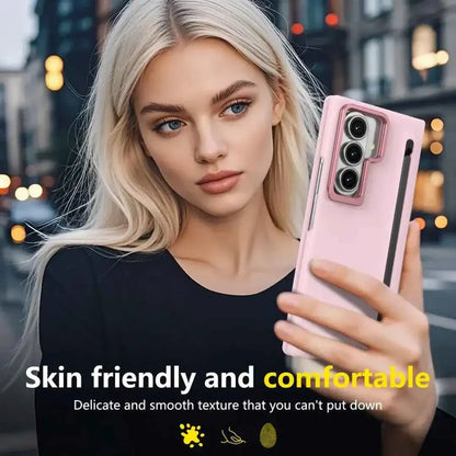Phone case with S Pen for Galaxy Fold6 Fold5 Built in Screen Protector Phone Cover with Foldable Kickstand Fold4 Fold3  Cover