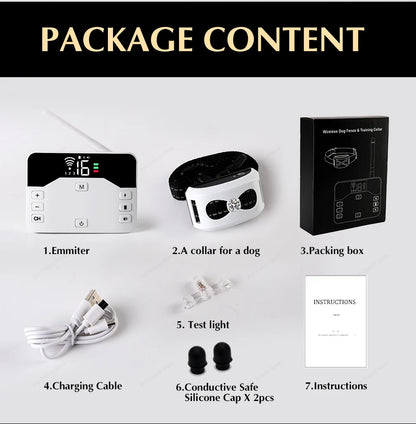 2 IN 1 Wireless Electronic Dog Fence System & Remote Training Collar Beep Shock Vibration and Pet Containment For All Size Puppy