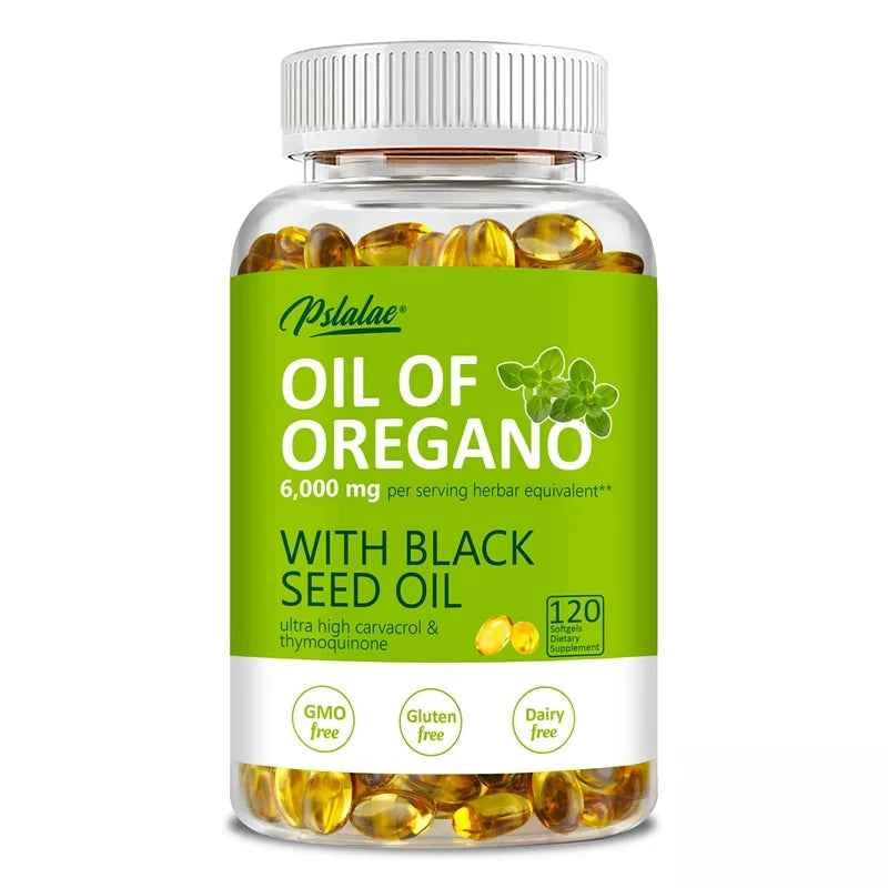 Oregano Oil Softgels With Black Seed Oil For Digestion Immune Support 120 Count
