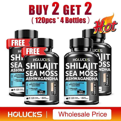 Sea Moss Shilajit Ashwagandha Capsules For Energy Immune Support Daily Wellness