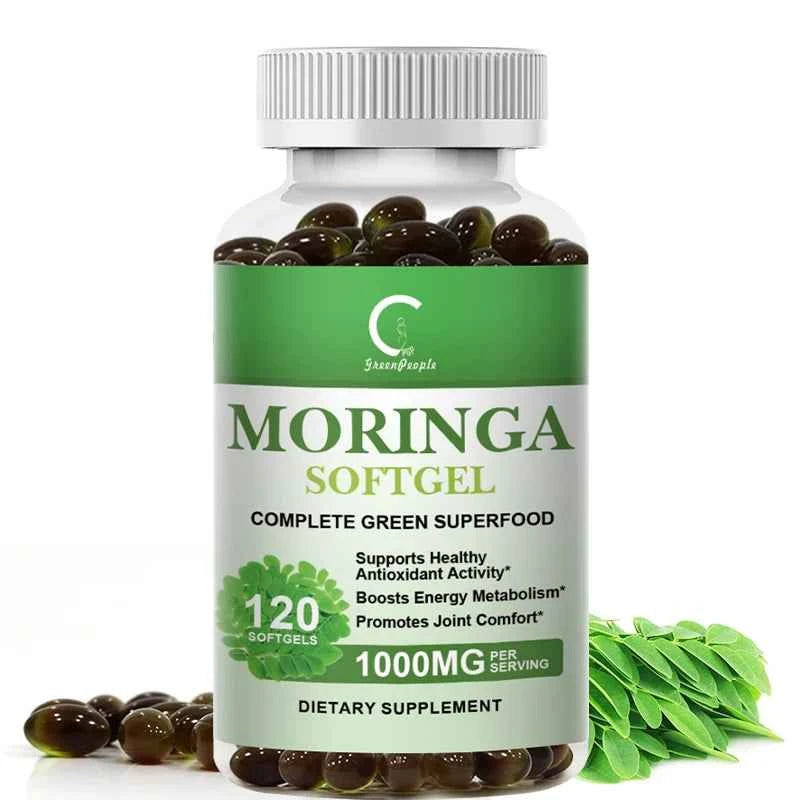 Organic Moringa Leaf Extract 1000mg Capsules Immune Support Digestive Health