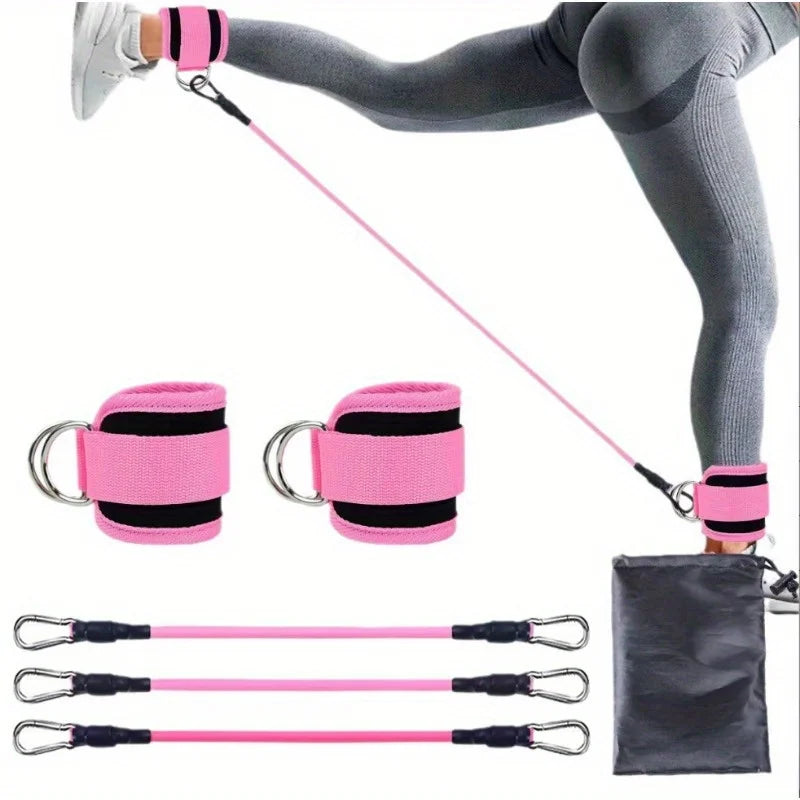 6/11pcs Buttocks with gantry, hip lift, ankle resistance, elastic trainer, hip leg tension rope, shaping and slimming