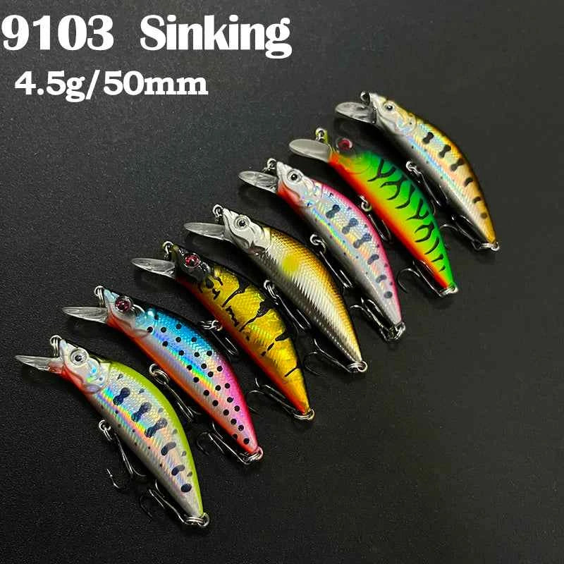 Trout Fishing Lures 50mm 4.5g Sinking Minnow Artificial Hard Bait