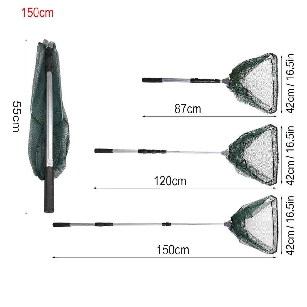 Aluminum Alloy Telescoping Fishing Net Foldable With Retractable Pole For Carp