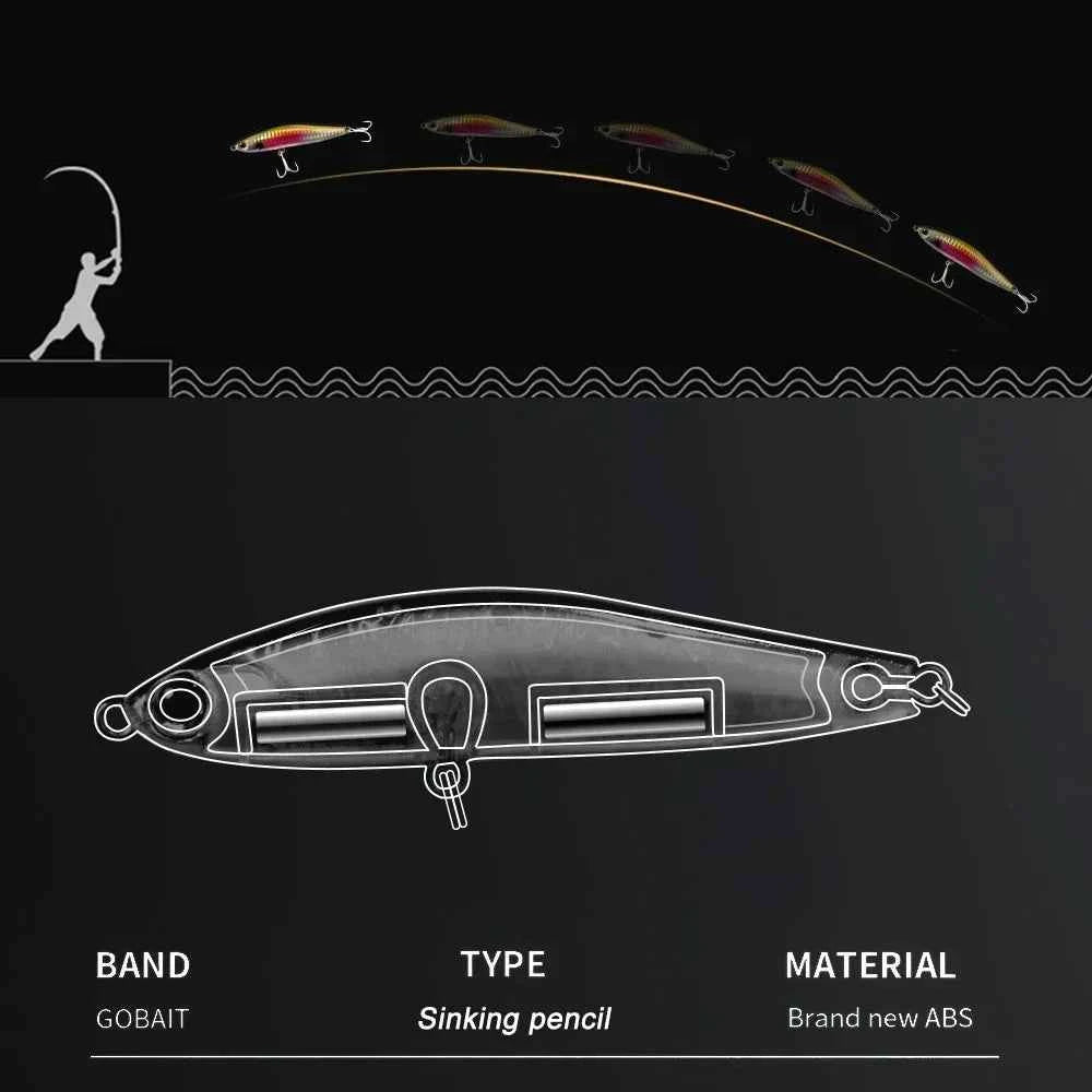 Gobait Sinking Pencil Lure 12.5g 24g Silicone Jerkbait Swimbait