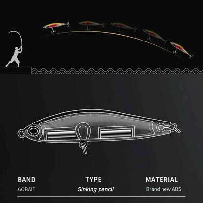 Gobait Sinking Pencil Lure 12.5g 24g Silicone Jerkbait Swimbait