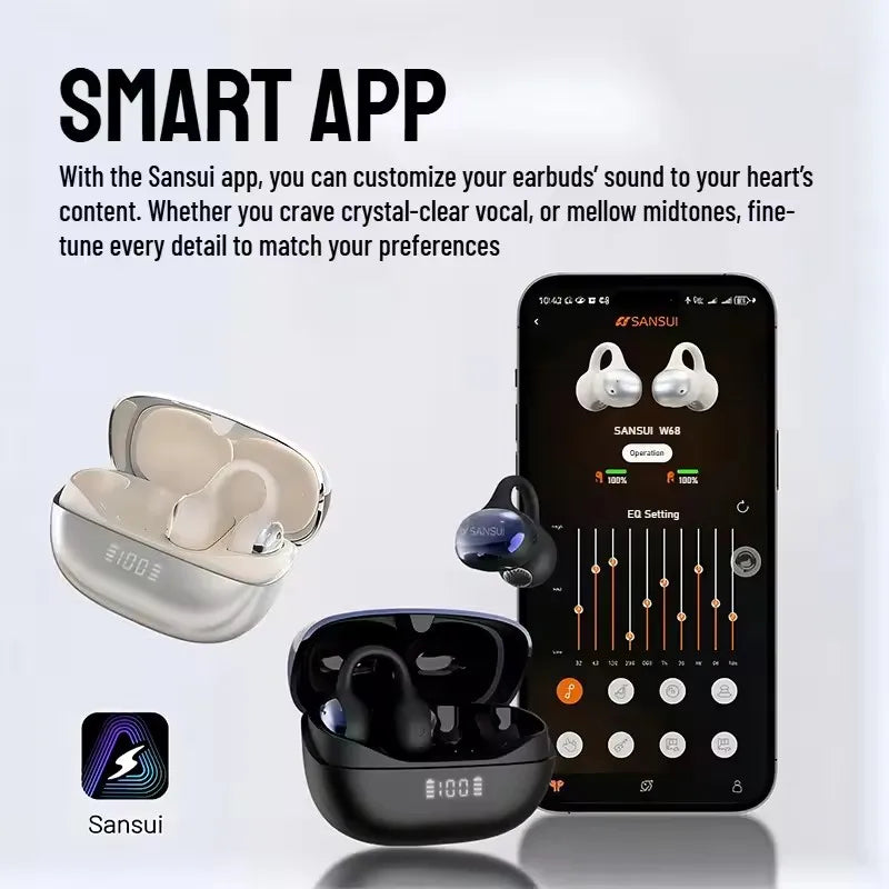 Clip On Wireless Earphones With Noise Reduction And Intelligent Positioning For Comfortable And Stable Communication