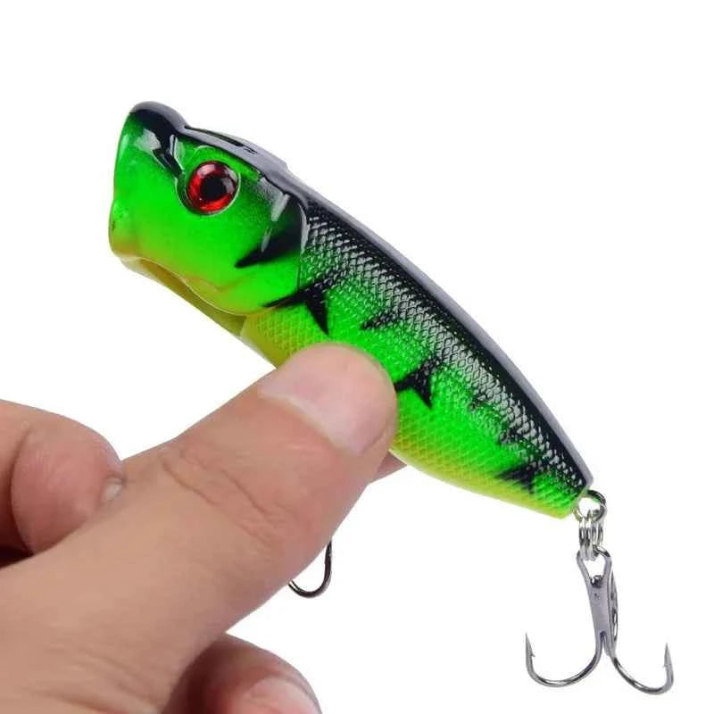 Topwater Popper Lures 6.5cm 12g Hard Bait Wobblers With 6 Hooks