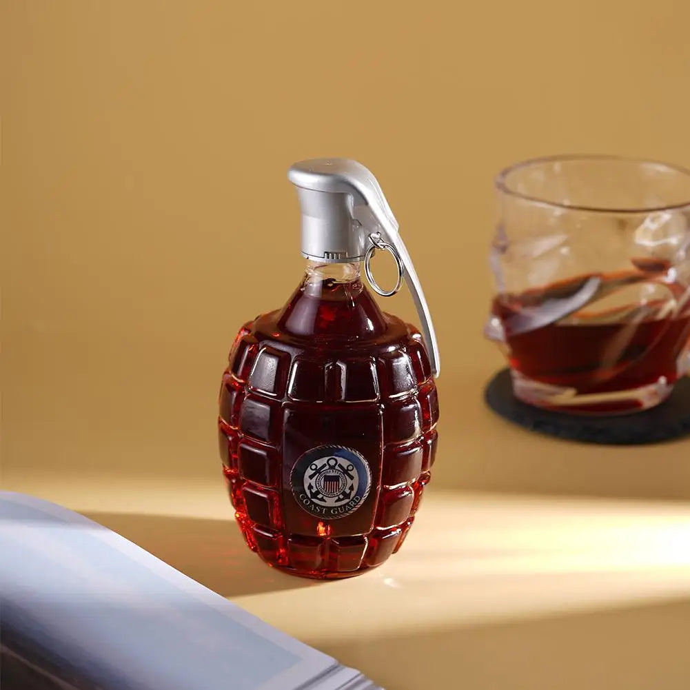 Military Hand Whiskey Bottle Grenade Engraved Liquor Bottle Sealed Whiskey Jar Storage Unique Gift For Men Bar Office Home