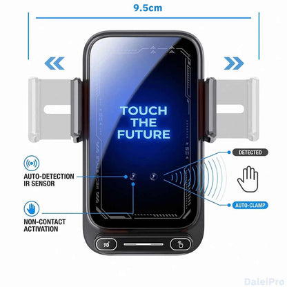 15W Wireless And Wired Car Charger Holder Qi Certified With Auto Sensing Release