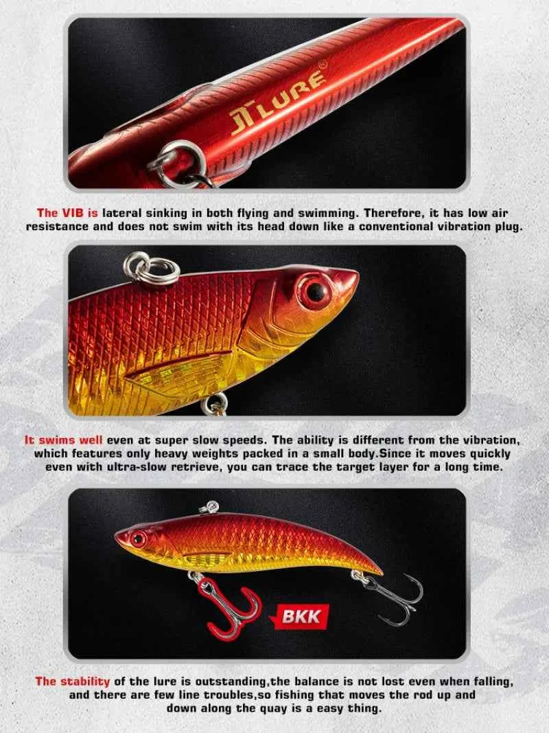 Tsuyoki Ice Fishing Lure 90mm 18g Sinking Vib Lures Wobblers Rattlin Vika 90S