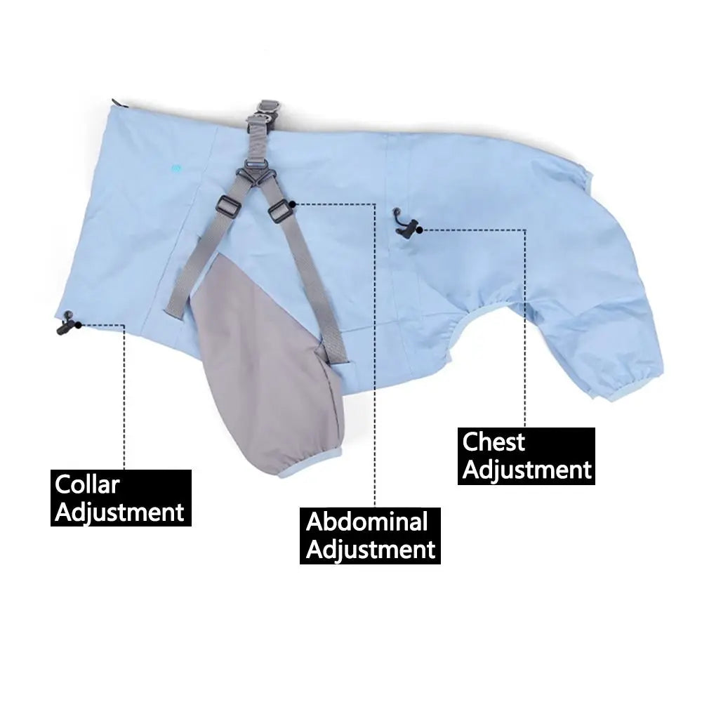 Waterproof Pet Dog Raincoat with Hat Lightweight Outdoor Dog Raincoat Reflective Stripe S-XXL Dog Rain Cape Pet Supplies