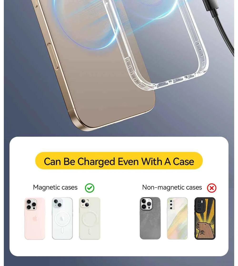 Essager Magnetic Wireless Charger With Holder 15W Fast Charge For iPhone 14 Pro