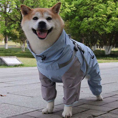 Waterproof Pet Dog Raincoat with Hat Lightweight Outdoor Dog Raincoat Reflective Stripe S-XXL Dog Rain Cape Pet Supplies