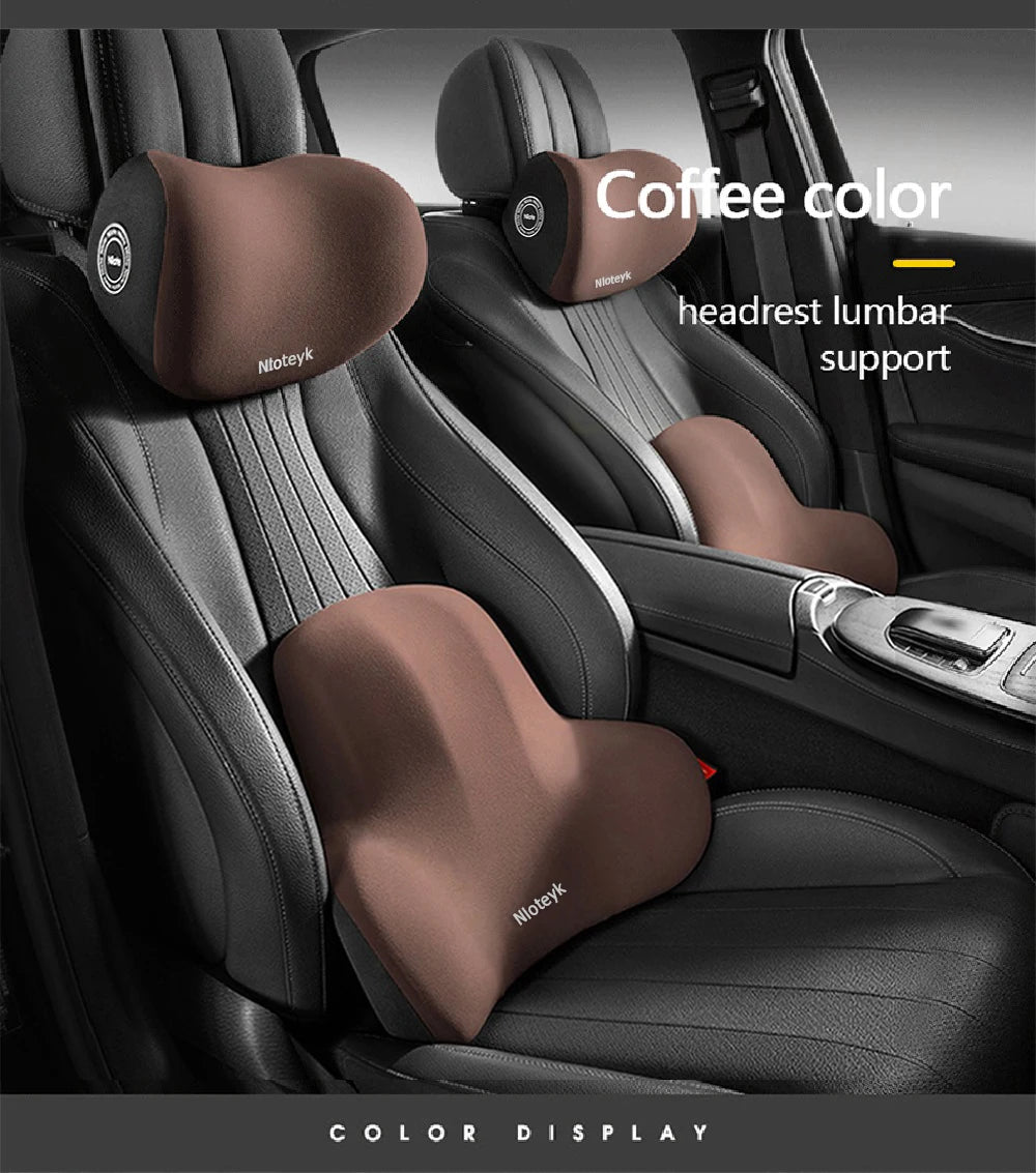 Car Neck Pillow Memory Foam Protection Lumbar Backrest Cushion Lumbar Cushion Car Headrest Seat Travel Interior Accessorie